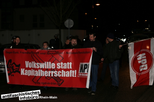 Versammlung der NPD Trier im Stadtteil Euren am 19. Dezember 2014
