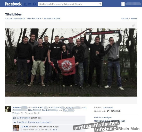 "Deutsche Jungs" auf dem Weg nach Genk. Die Band "Hausverbot" mit mitgereisten Freunden. Eine Anspielung auf das Motto der gleichnahmigen Tour von Kategorie C. Das Konzert war für Aachen angekündigt, fand aber im belgischen Genk statt. Screenshot Facebook